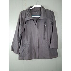 Eileen Fisher Athletic Jacket PL Organic Cotton High Neck‎ Lightweight Casual